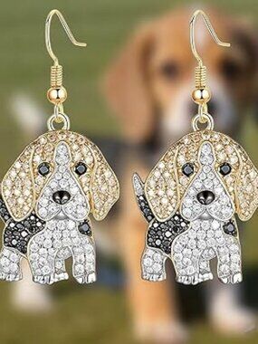 Cute Beagle Dog Earrings Dangle Dog Statement Chunky